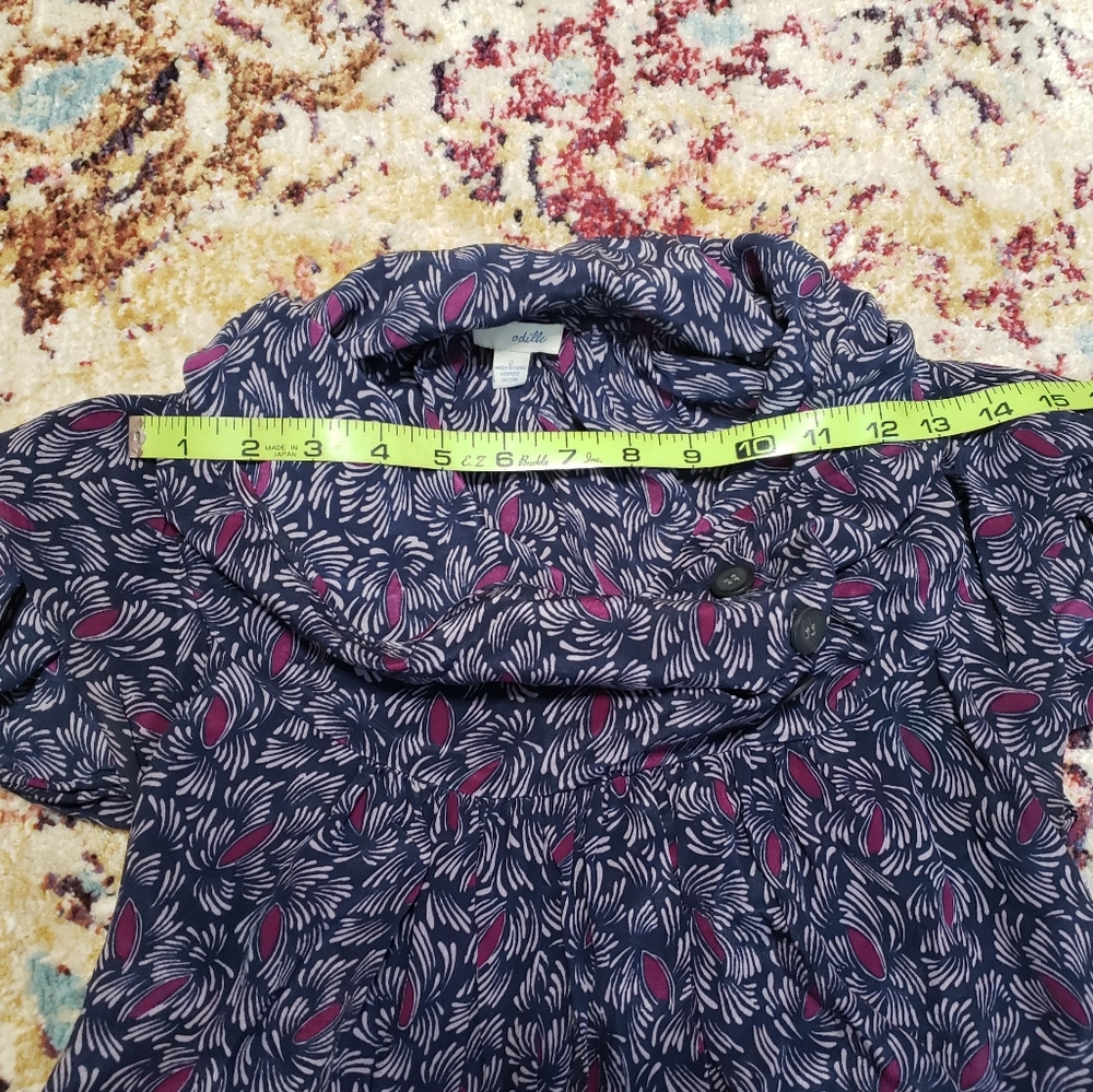 Anthropologie Odille Cowl Neck Cap Sleeve Silk Blouse Size 2 - Picture 9 of 12